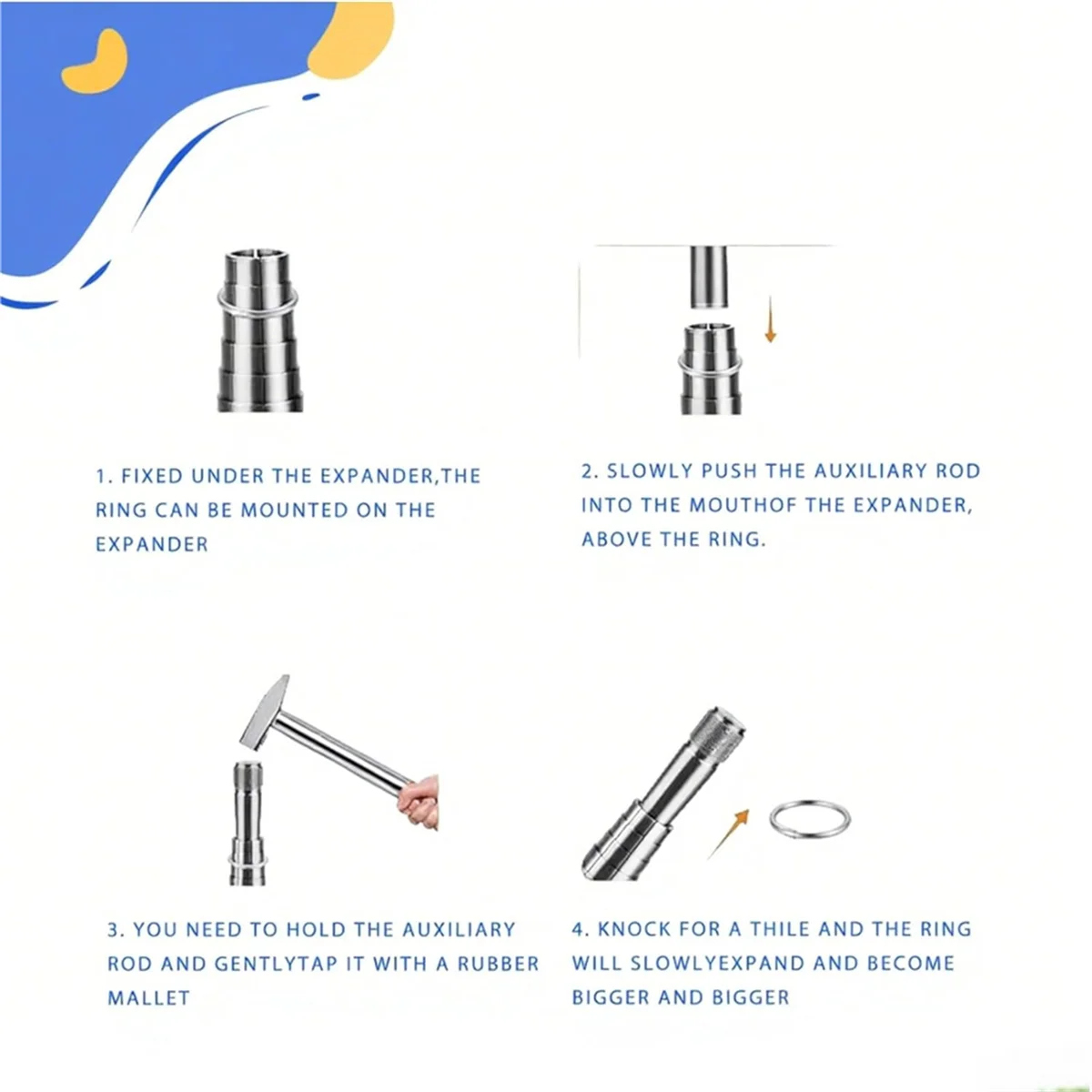 A83Z حلقة نقالة مع مطرقة مجوهرات على الوجهين المطاط والبلاستيك رئيس مطرقة حلقة نقالة أداة إصبع الزفاف الفرقة