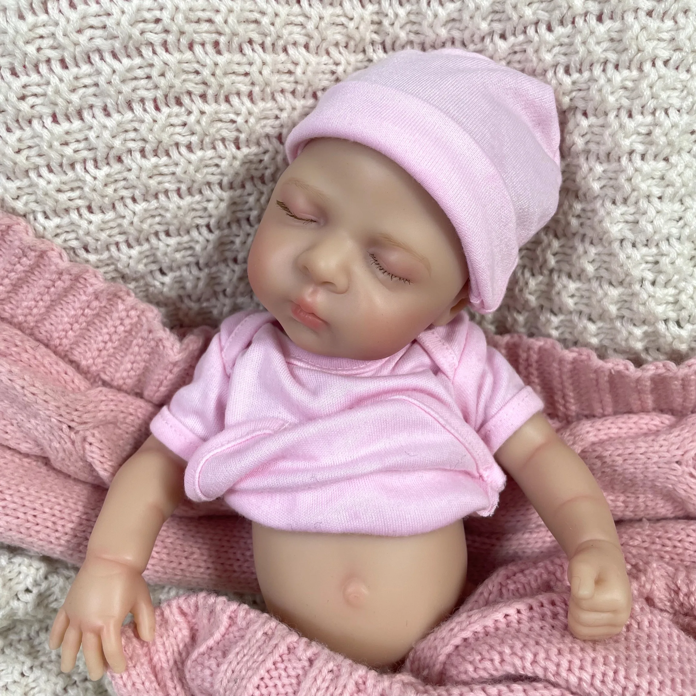 Muñeca Reborn de silicona totalmente lisa de 13 pulgadas Luna, juguete de regalo de cumpleaños y Navidad elástico Flexible de silicona suave realista para niña