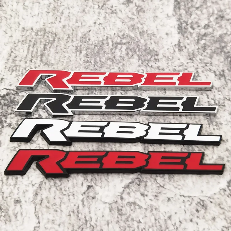 Cross-border modification of REBEL letter logo 3D solid metal REBEL English body stickers personalized letter car stickers