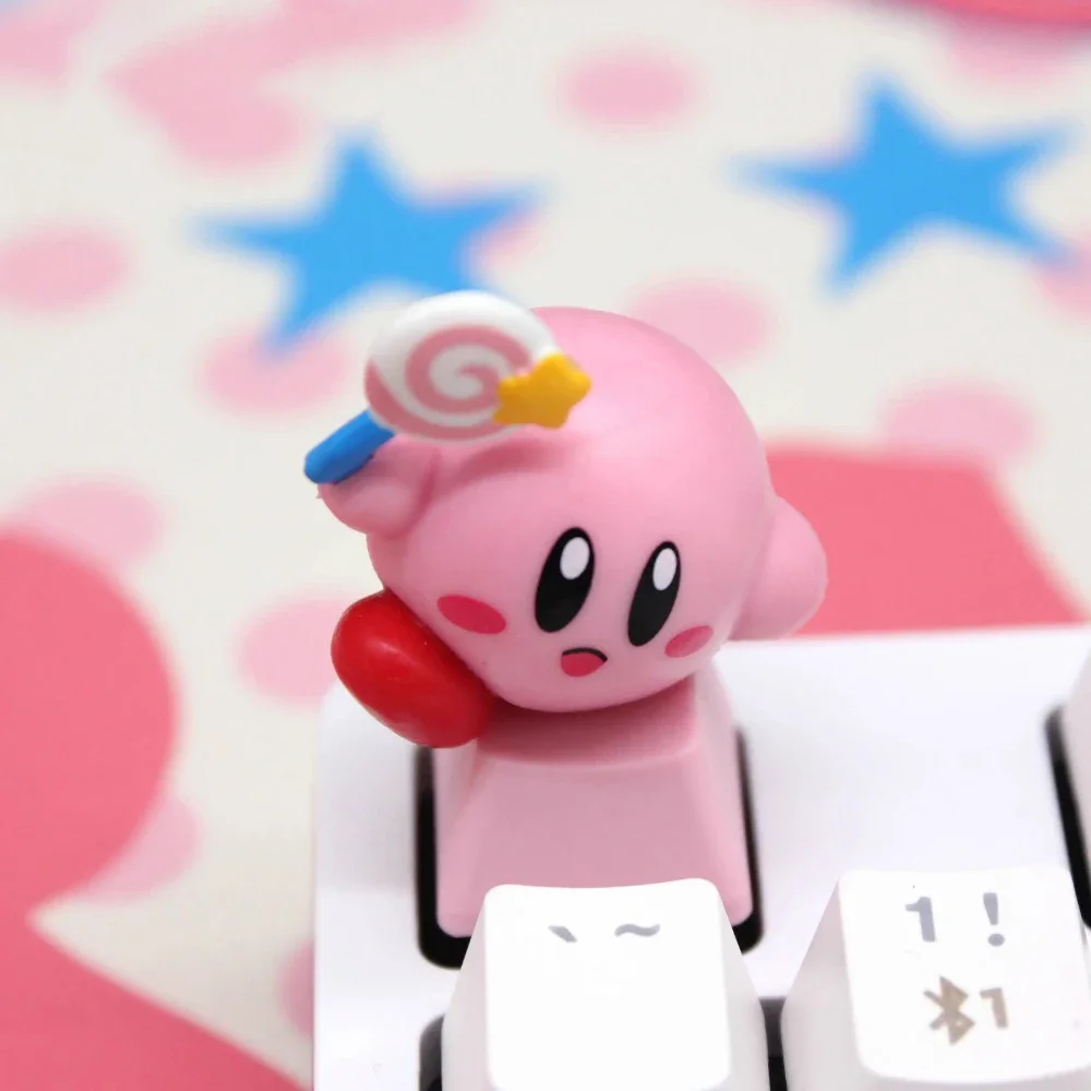 Keycap Kawaii Pink Kirby, Resina DIY, Individualidade, Keycap Original, Coleccionar, Brinquedo, Presente de Festivais, Fofos, Decoração