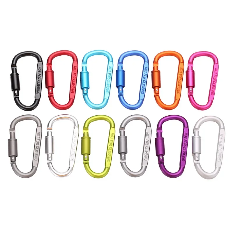 Tactical D Keychain Carabiner Clip Set Aluminium Alloy Tourist Hooks Fishing Carbin Buckle Caribiner Key Holder Keychain Camping