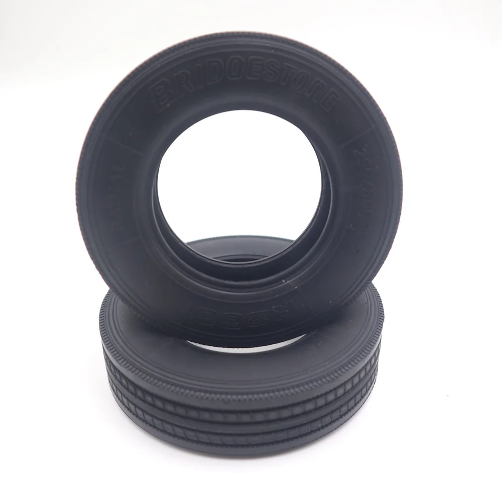 2Pcs High Quality Rubber Tire 79mm Diameter Simulation Wheel for 1/14 Tamiya RC Truck Scania 770S Benz Actros Volvo MAN Car Part