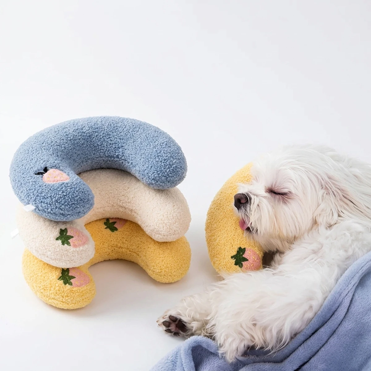 Pet Little Pillow Fashion Neck Protector DeepSleep Puppy Kitten U-Shaped Pillow Dog Cat Headrest Sleeping Pillow Pet Supplies