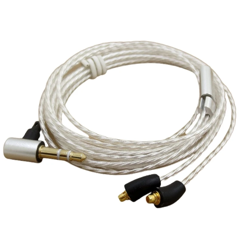 كابل MMCX مطلي بالفضة لسماعات SE535/215 يعمل على ترقية تجربة الاستماع الخاصة بك كابل النوى النحاسي الخالي من الأكسجين K1KF