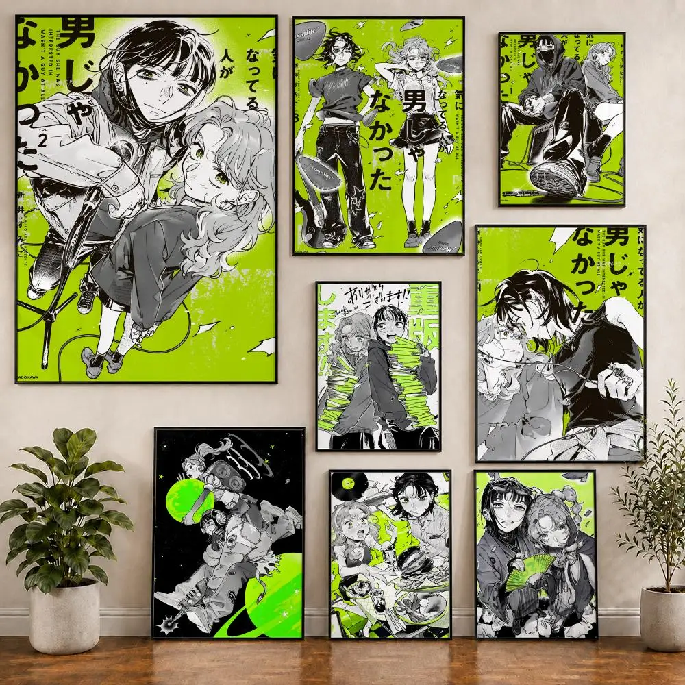 Manga Kinioto Yuri Girls Love Poster PVC HD Selbstklebend Modernes Poster Heim Büro Wohnzimmer Esszimmer Wanddekoration