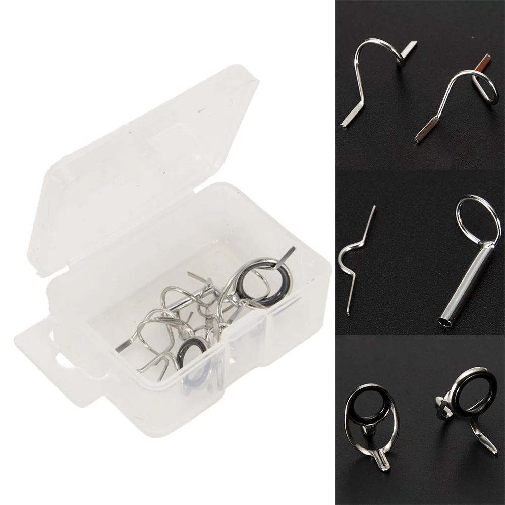 

11pcs Fly Fishing Rod Guide Eye Set Guide Ring Tip Hook Rod Repair Kit Stainless Steel Fish Tackle Fishing Accessories Tools