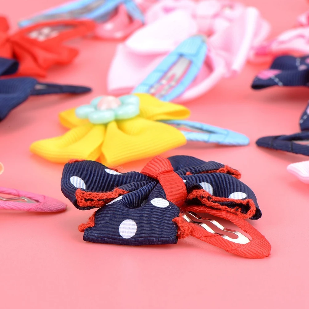 

12pcs Bow Hairpin Clips Barrettes Cute Accessories for Girls Babies Toddlers Teenagers Women Fashionable Ultra Safe Non Sharp