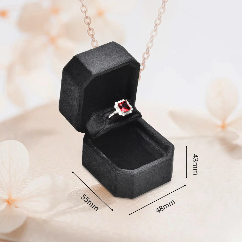 Mini Black Velvet Ring Box Personalized Jewelry Case Custom Logo Marry Me Ring Box Marry Engagement Ring Box Jewelry Case
