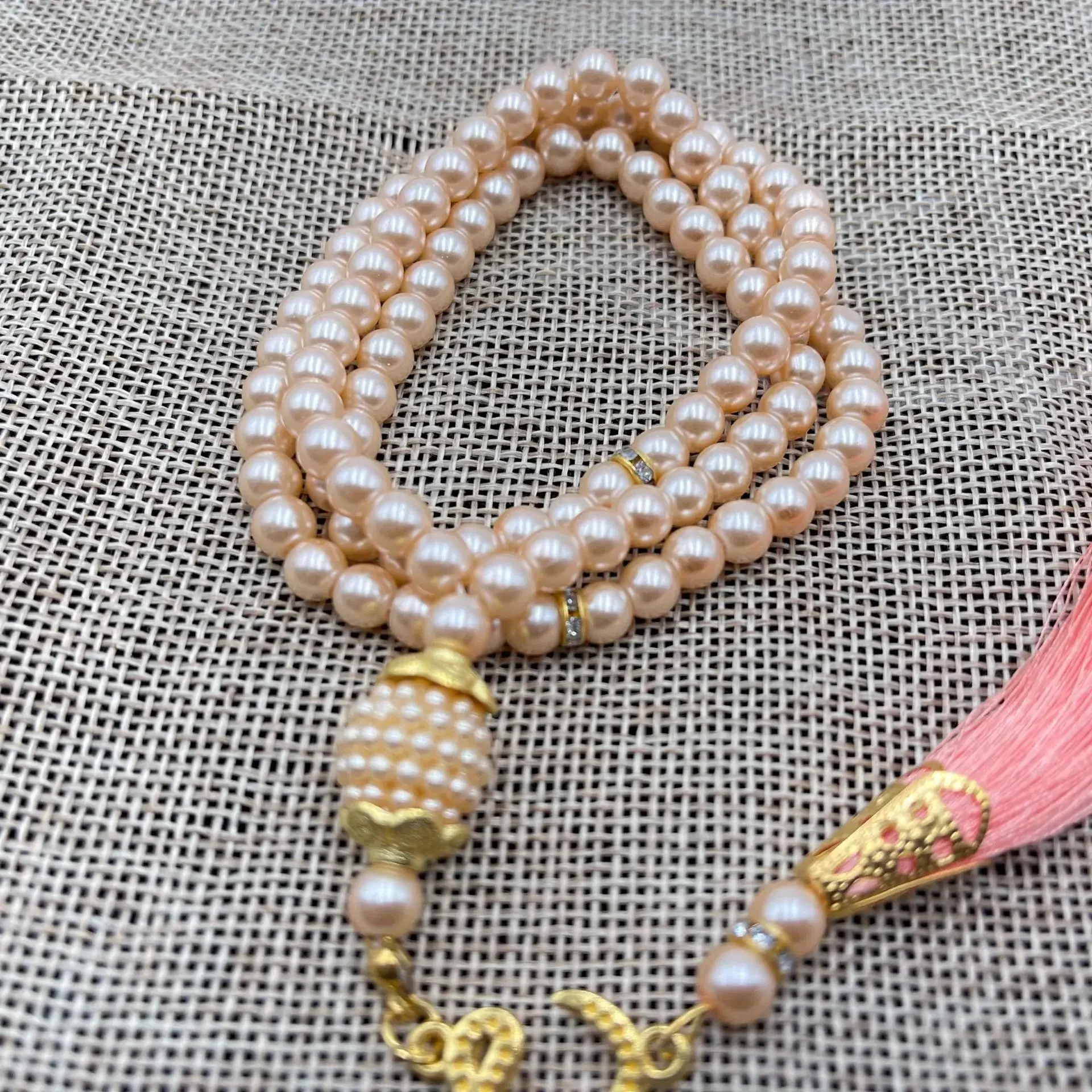 Moslim 99 gebedskralen Tasbih rozenkrans armband islamitische Misbaha parel kralen kwast ketting Ramadan Eid sieraden voor vrouwen mannen