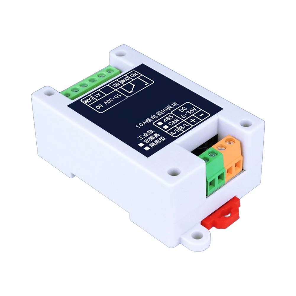 1 Channel Isolated RS485 Relay Module with 10A Rating and Compatibility with PLCs Sensors and Industrial Controllers