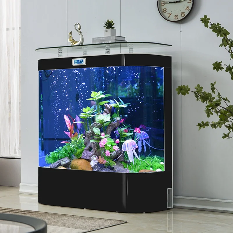 With Decorative Light Emitting Diode, Cabinets, Luxury Home Acrylic Fish Tank, Aquarium