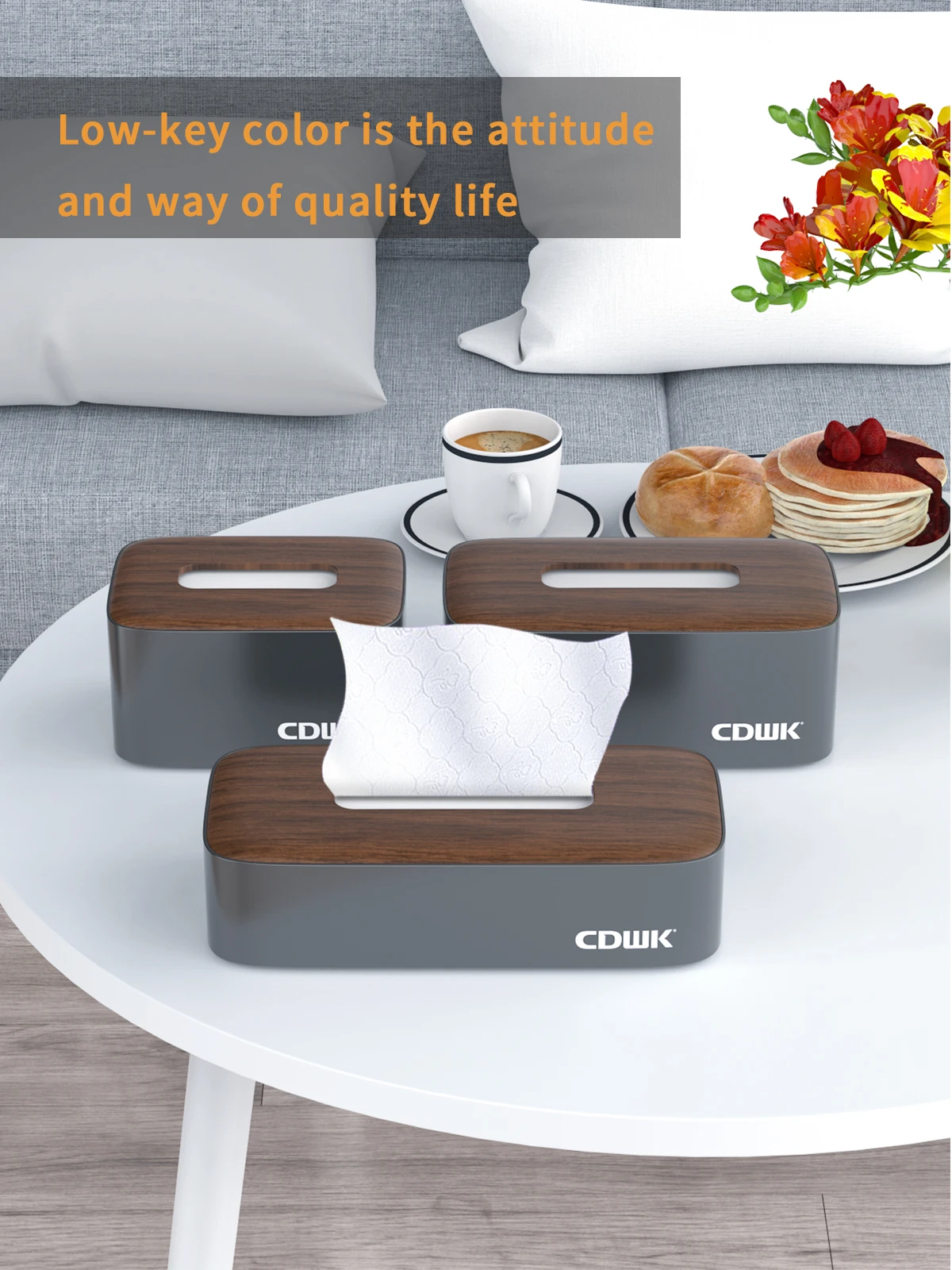 Desktop Tissue Case Wood Grain Napkin Holder Organizer for Bathroom Toilet Car Table Storage Paper Tissue Box Dispenser