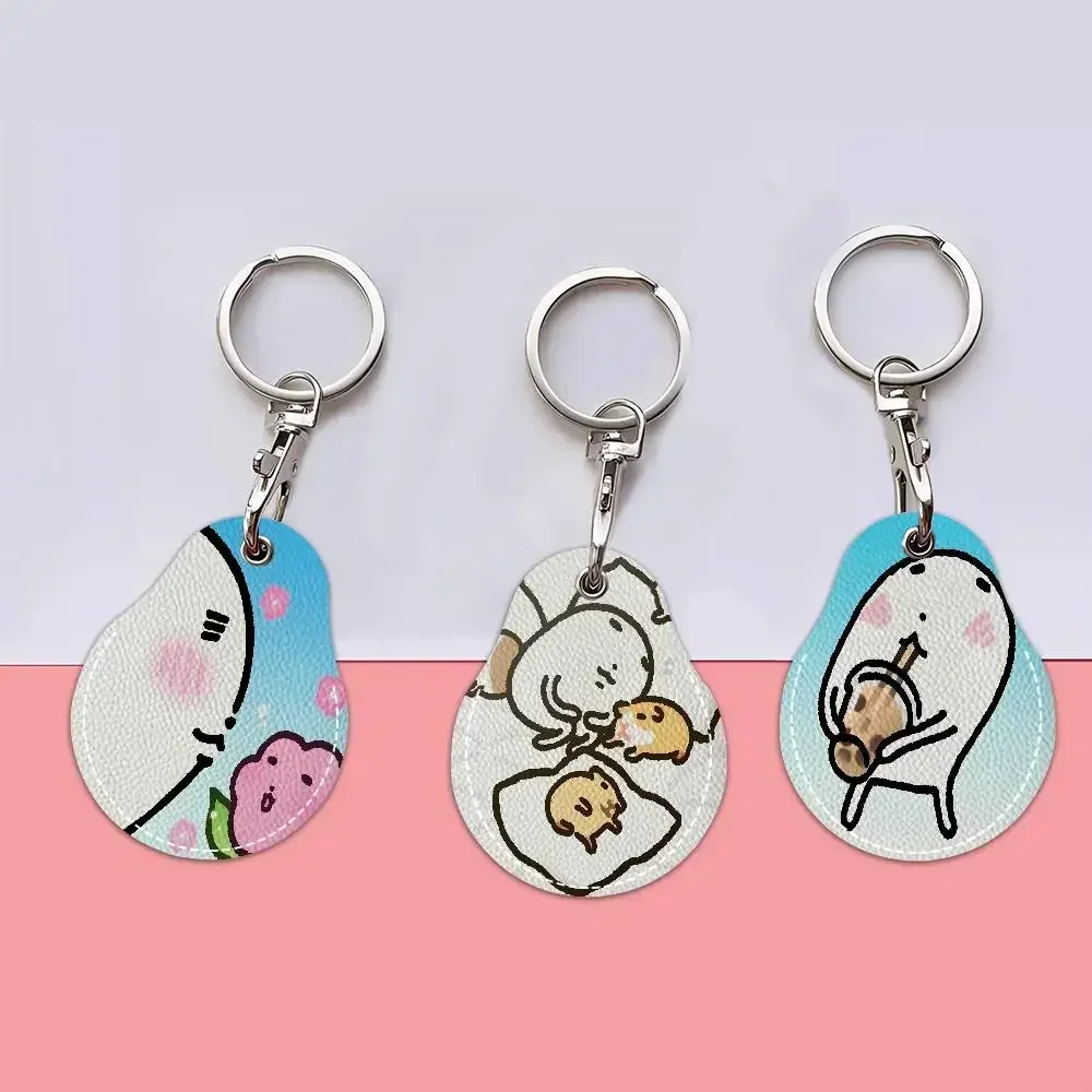 K-Karasuno Energetic-Sporty 1PCS PU Leather Keychain Protective Case Door Lock Access Control Tags Card Bag Key Tag Ring
