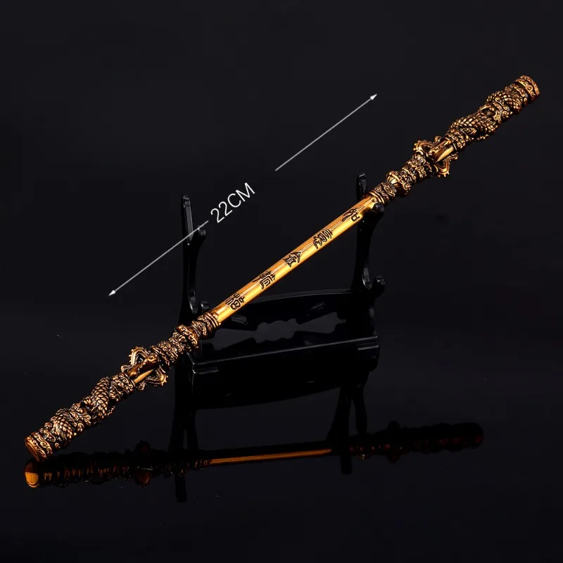 سيوف معدنية رائعة أنيمي ، أسطورة سوداء: سلاح ووكونغ ، صن ووكونغ ، لعبة القرد الملك ، زخرفة سطح المكتب ، مجموعة الحلي ، 22 *