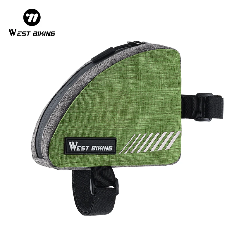 AliExpress West Biking WEST BIKING Mini Triangle Bag 0.4L Portable Bicycle Top Tube Frame Bag Reflective Cycling Tool Storage Bag Bike Accessories