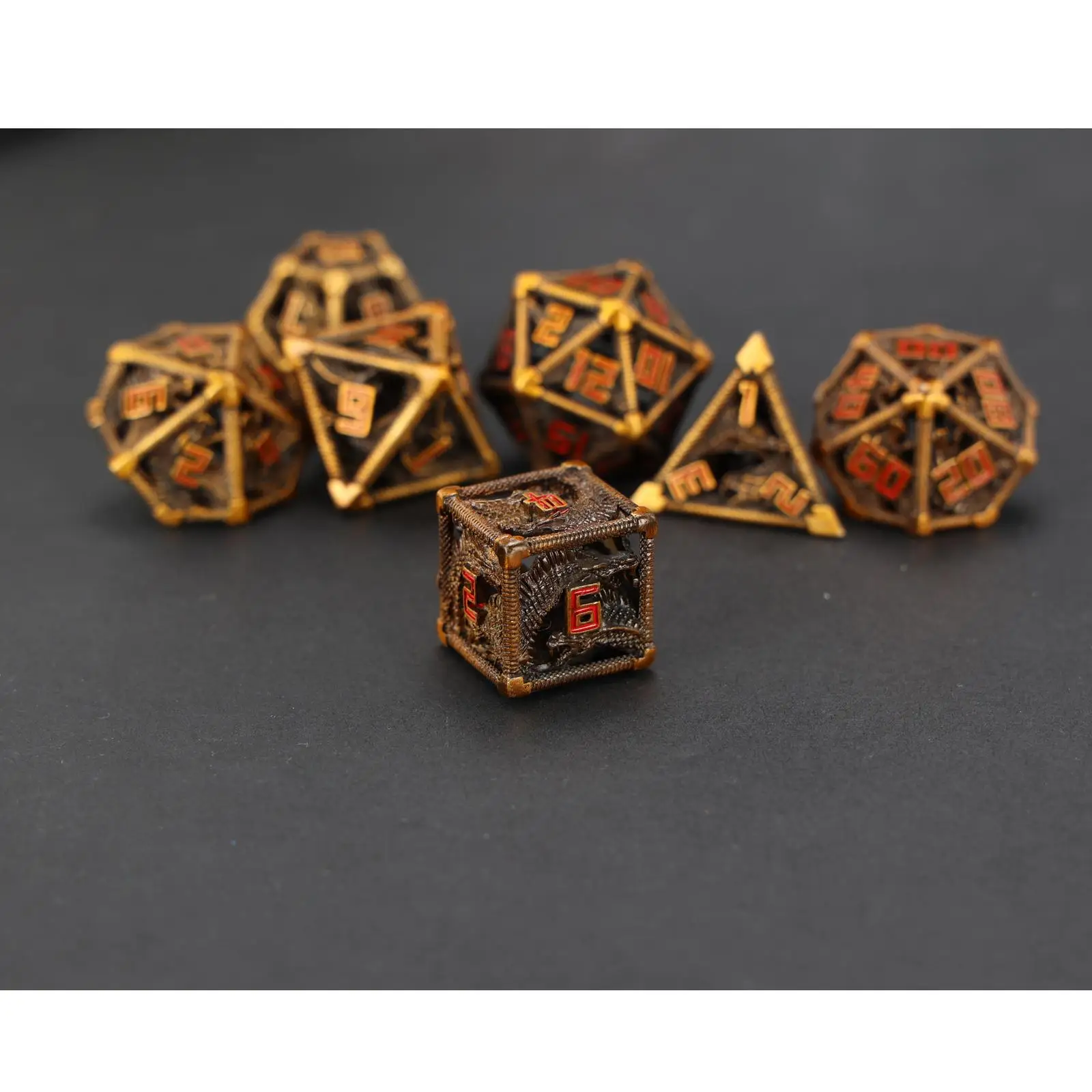 7x Polyhedral Dice Big Numbers Party Supply Irregular Props for RPG Party