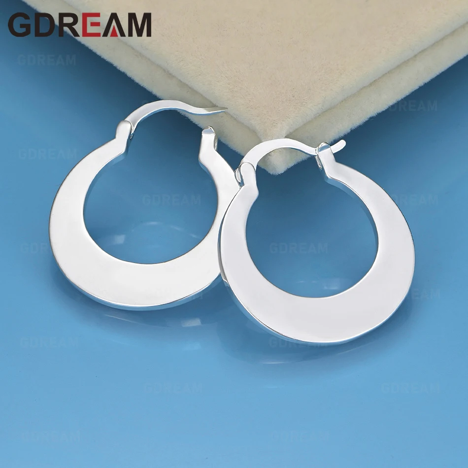 

GDREAM 925 Sterling Silver Curved Hoop Earrings Retro Versatile Accessories Women'S Birthday Gift Jewelry