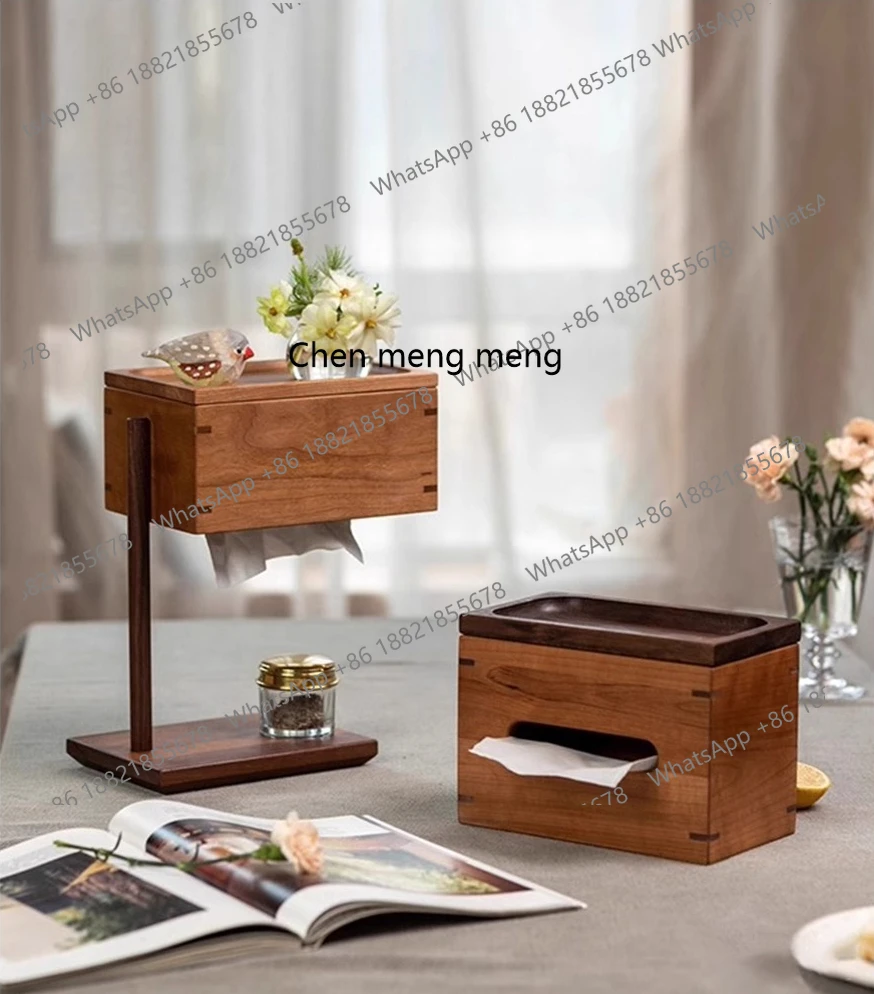 X Desktop storage box Solid wood paper towels, pumping paper box Chinese large capacity