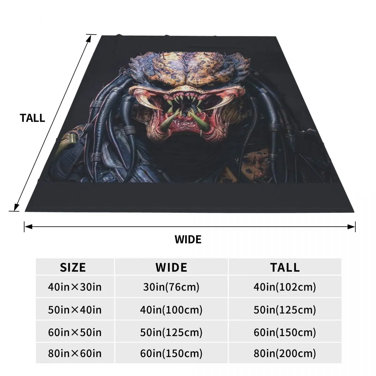 Predator Smile Horror Xenomorph Alien Monster Blanket Flannel Sofa Throw Blanket Breathable Home Bedroom Throws Bedspread Quilt