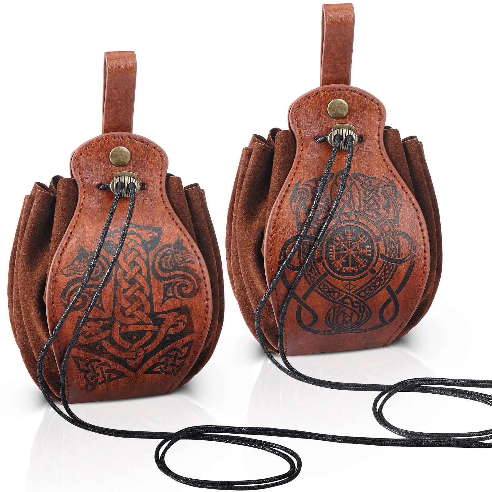 Genuine Leather For DND Dice Bag Tray 5 Celtic Designs Cute Drawstring Pouch for D&D Roleplaying RPG Gift Ideas Coin Purse