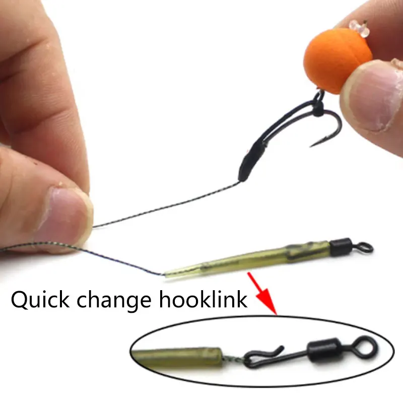 20pcs Carp Fishing Accessories Size UK8/11 Quick Change Hooklinks Swivel Carp Fishing Hiar Chod Rig For Carp Fishing Tackle