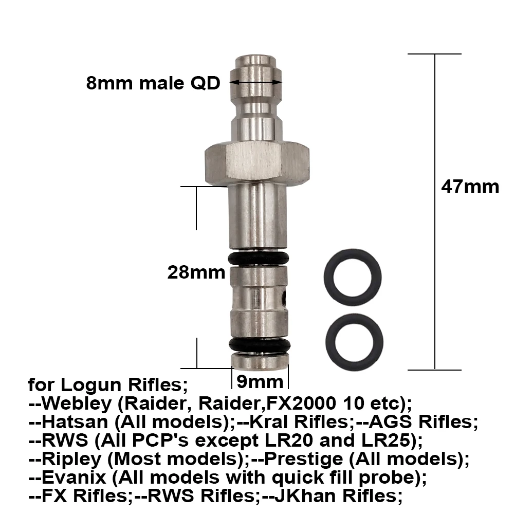 Füllsonde-Luftladung für FX Hatsan, Cricket, BSA, Webley, SMK Artemis, WEIHRAUCH, Walther Rotex R8 und RM8 Brocock-Ersatz