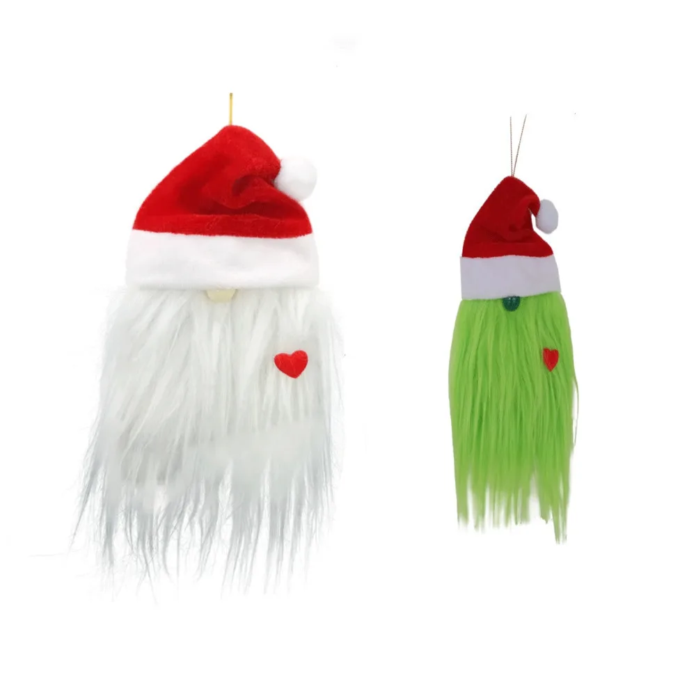 2024 New Creative Fun Long Beard Santa Hat Pendant Old Man Christmas Decorations