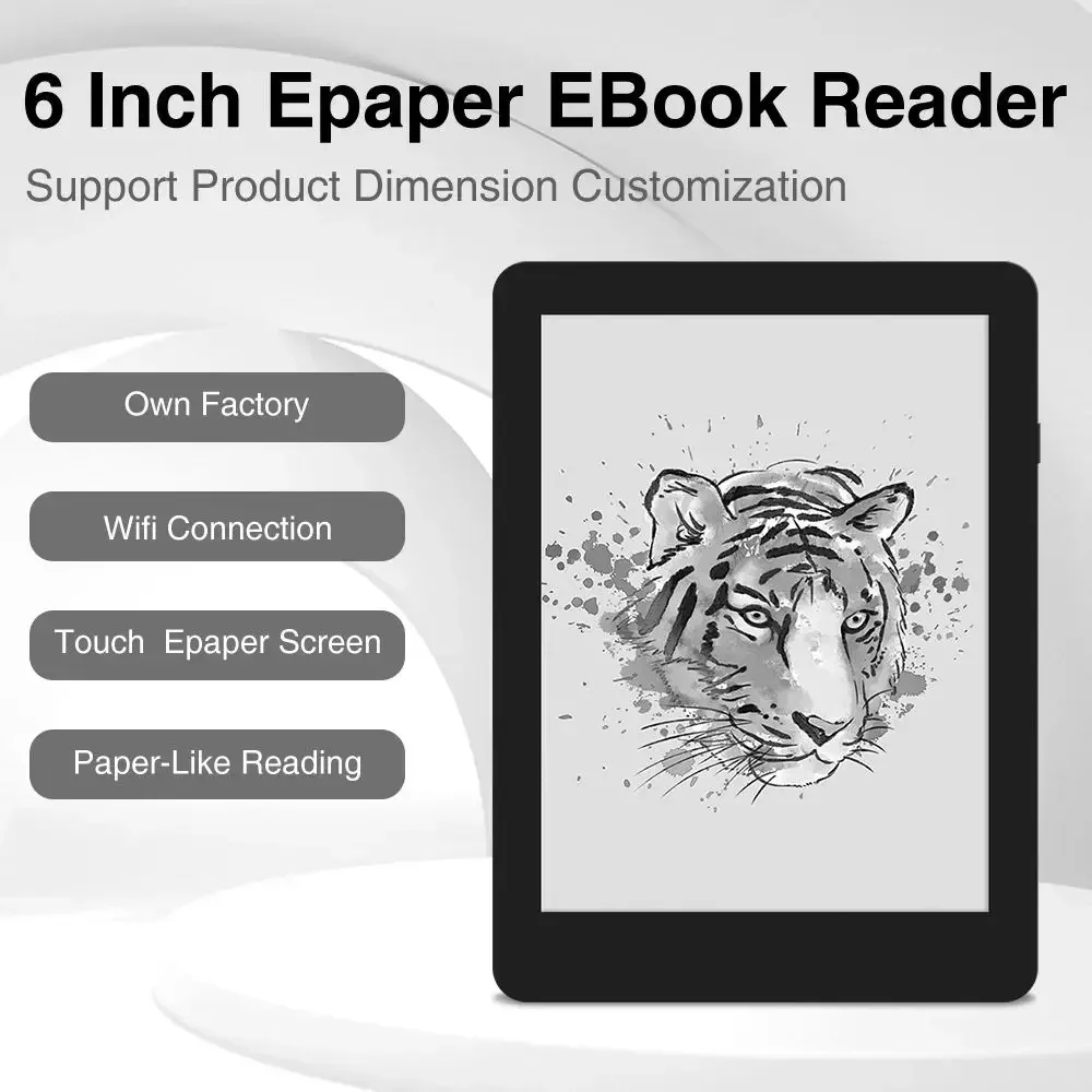 Hot Sales E-ink E-reader 1GB+32GB Android 8.1 Digital Paper Notepad Support Wifi & BTBrightness Adjustable Type-C