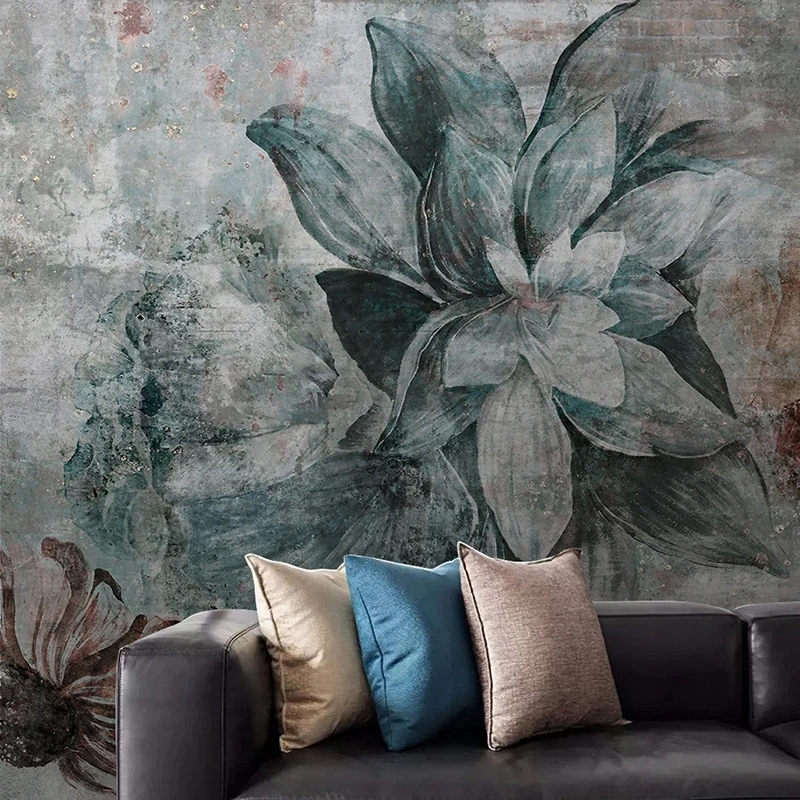Niestandardowe 3D fototapeta Nordic w stylu Vintage kwiat sypialnia jadalnia kuchnia tło Mural Home Decor tapety dla pokoju gościnnego