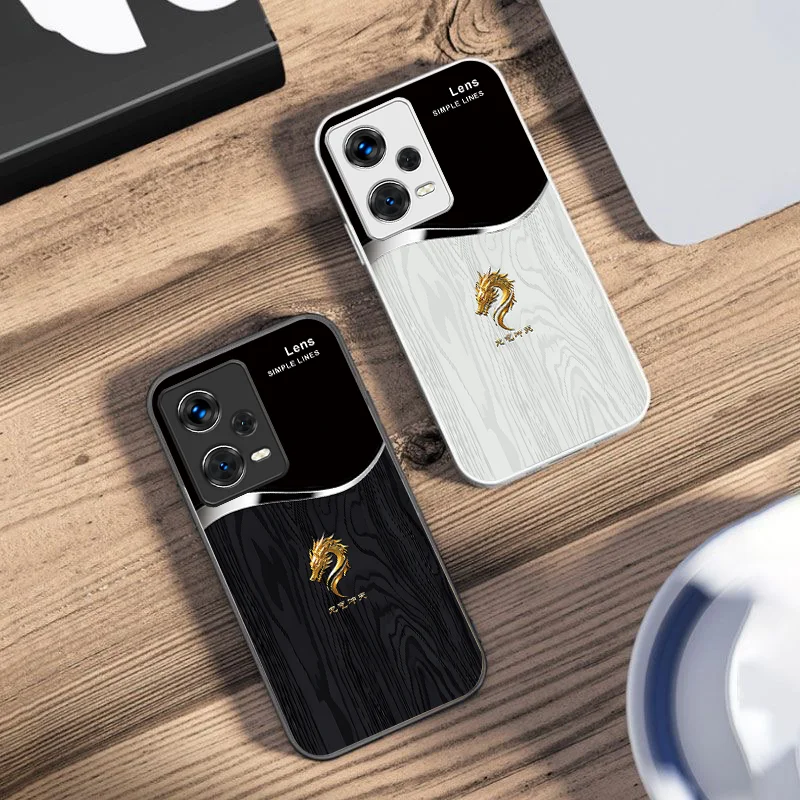 DragonQiSoarsintotheSky For Xiaomi 14 Ultra 13 Lite Redmi Note 13 11 Pro 12 Plus Poco X6 3 Pro F4 6 GT Tempered Glass Phone Case