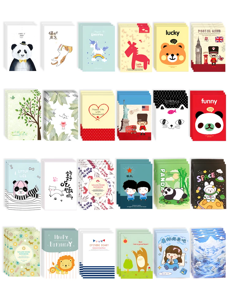 Cartoon Small Notebooks Pocket Size Cute Mini Notepad School Girl Women Stationery Diary Planner Journal Agenda Office Supply A7