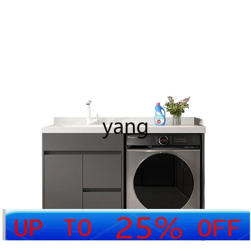 

LH rock slab laundry pool basin integrated cabinet balcony washing machine significant other combination wash basin