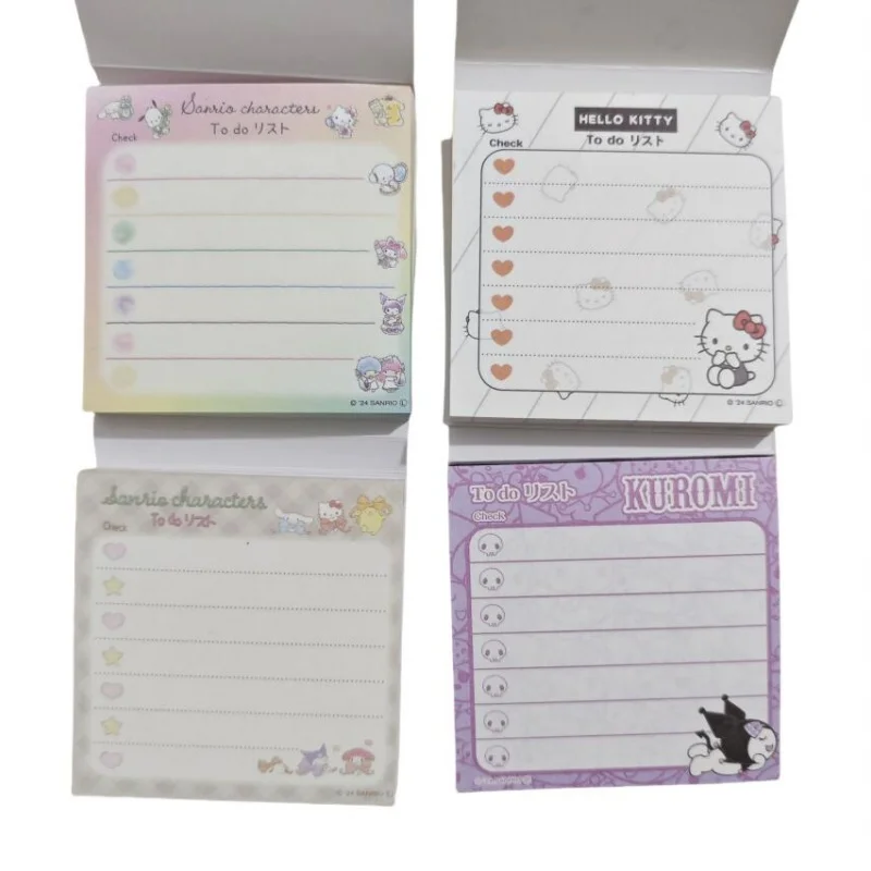 Sanrio Kuromi Melody Pochacco Memo Pad Cute Kitty Stationery Label Notepad Planner Sticker Post School Supplies