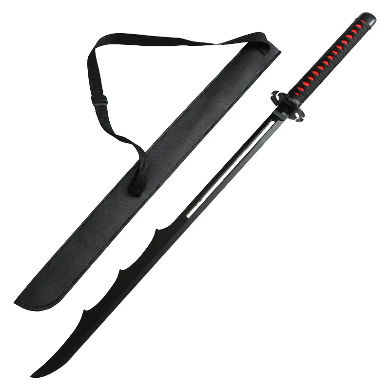 80 センチメートル/31.5 インチブリーチアニメ剣竹黒崎一護刀コスプレモデル小道具革カバー付きボーイフレンドギフト装飾品おもちゃ
