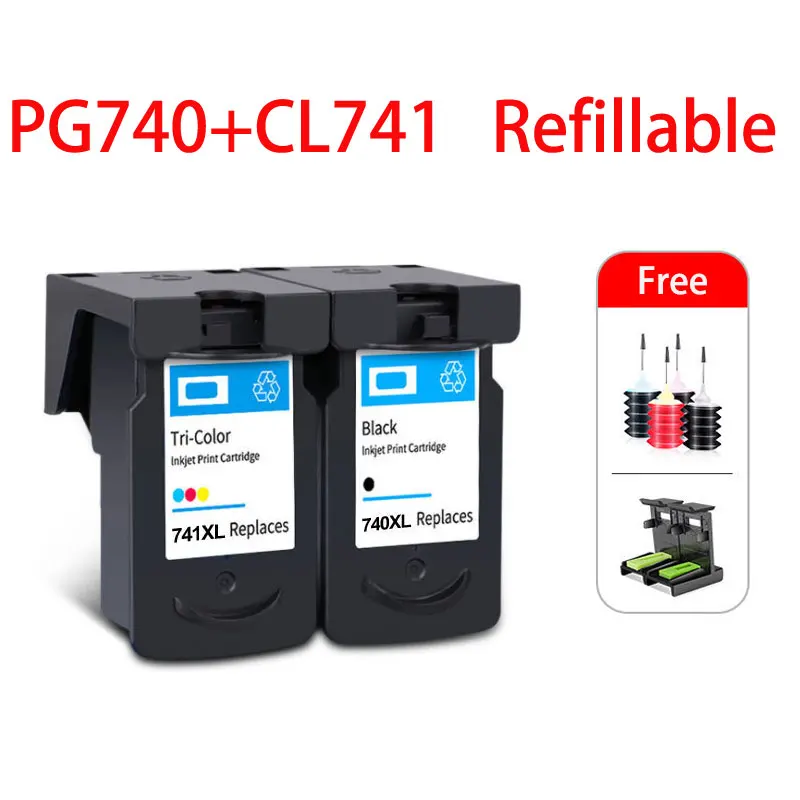 Compatible Refillable Ink Cartridge For Canon 740 741 PG740 CL741 Pixma MG2170 MG2270 MG3170 MG3270 MG3570 MG4170 MG4270 Printer