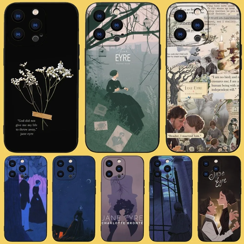 Jane Eyre Phone Case For iPhone 15,14,13,12,11 Plus,Pro,Max,XR,XS,X,7,8 Plus,SE,Mini Black Silicone Soft