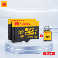 2PCS Kodak Memory TF SD Cards Storage Card Class10 32GB 64GB 128GB U3 4K High Speed TF Flash Card for Camera with SD Adapter