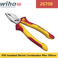 WIHA 26708 1000V VDE Insulated Combination Pliers with Cutting Edge 180mm Professional Electric Cables Wire Cutters