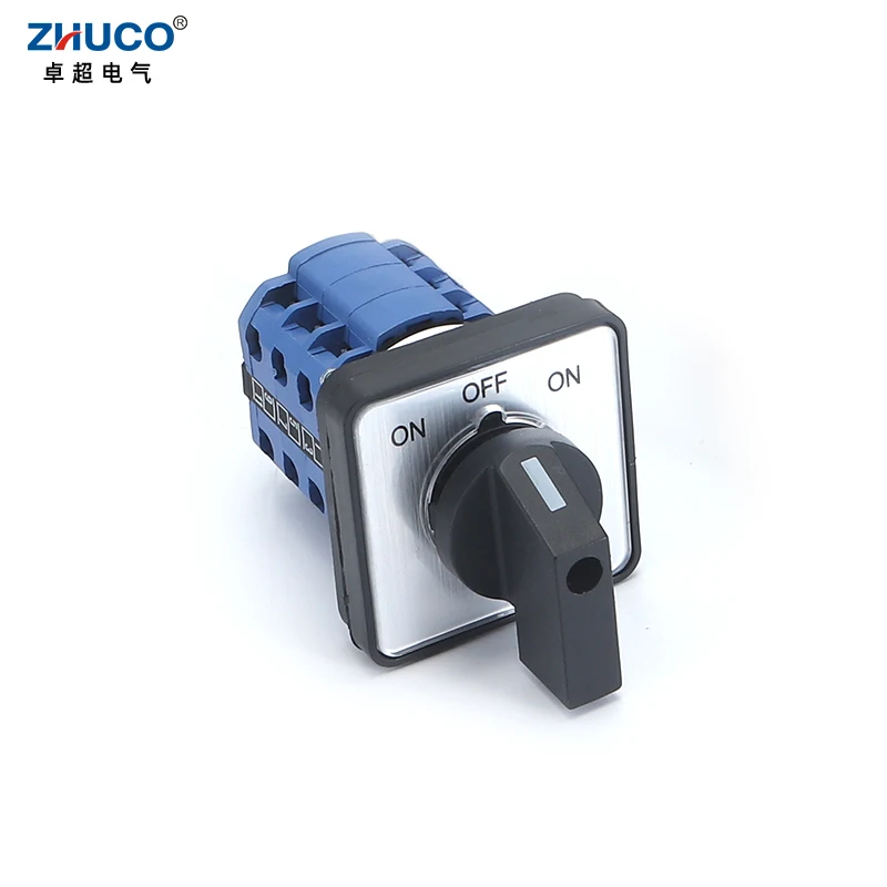 ZHUCO SZW26/LW26-20 20A 660V 3 pôles 12 vis 64X64mm 48X48mm montage sur panneau bouton d'alimentation sélection Cam commutateur rotatif