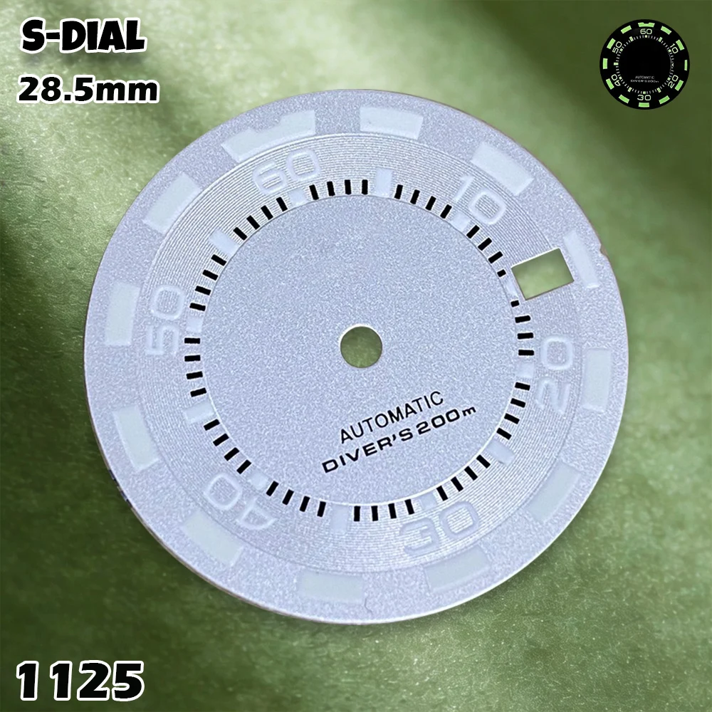 NH 28.5mm S Logo New Diver's dial automatic Dial Suitable for NH36 NH35 Movement Green Luminous Watch Modification Accessories view 3
