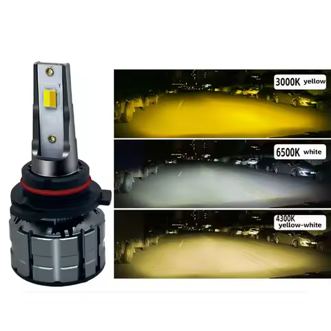 XTG 3-Color LED Car Headlight Bulbs H1 H3 H4 H7 H8 H11 HB3 12V Tri-Color LED Headlights White Yellow Fog Lights 6000K Auto Lamps