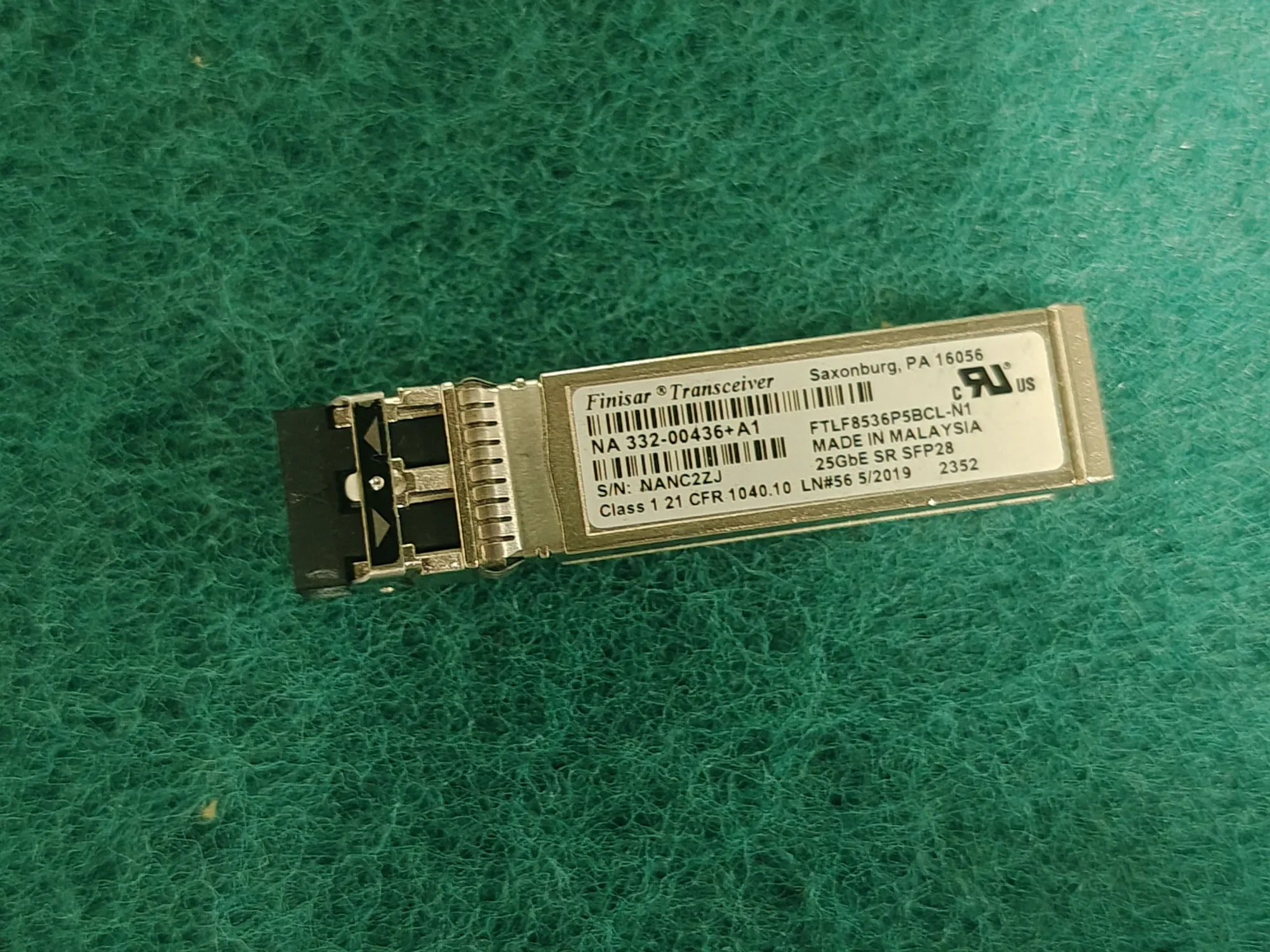 Finisar Transceiver SFP 25G 850NM 332-00436+A1 FTLF8536P5BCL-N1 25GBE SR SFP28