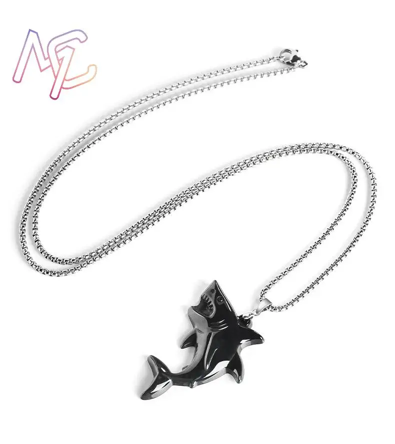 Myanmar Jadeite Shark Pendant Necklace Natural Jewelry Vintage Real Jade Charm Talismans Amulet 925 Silver Gifts for Women - view 5