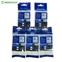 5pcs Black on White Label Tape Compatible for Brother TZ Tze 251 Tze-251 P-Touch 24mm Dropshipping&Wholesale