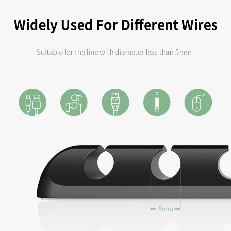 สายซิลิโคนสนับสนุน Micro USB Type-C สายจัดโต๊ะสําหรับเมาส์คีย์บอร์ดหูฟัง CABLE Organizer