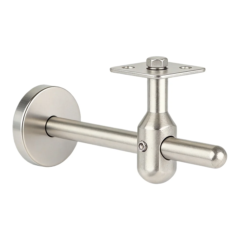 Silver Stair Handrail Wall Bracket Made from Resistant Stainless Steel with Enhanced Load Capacity for Safety Rails