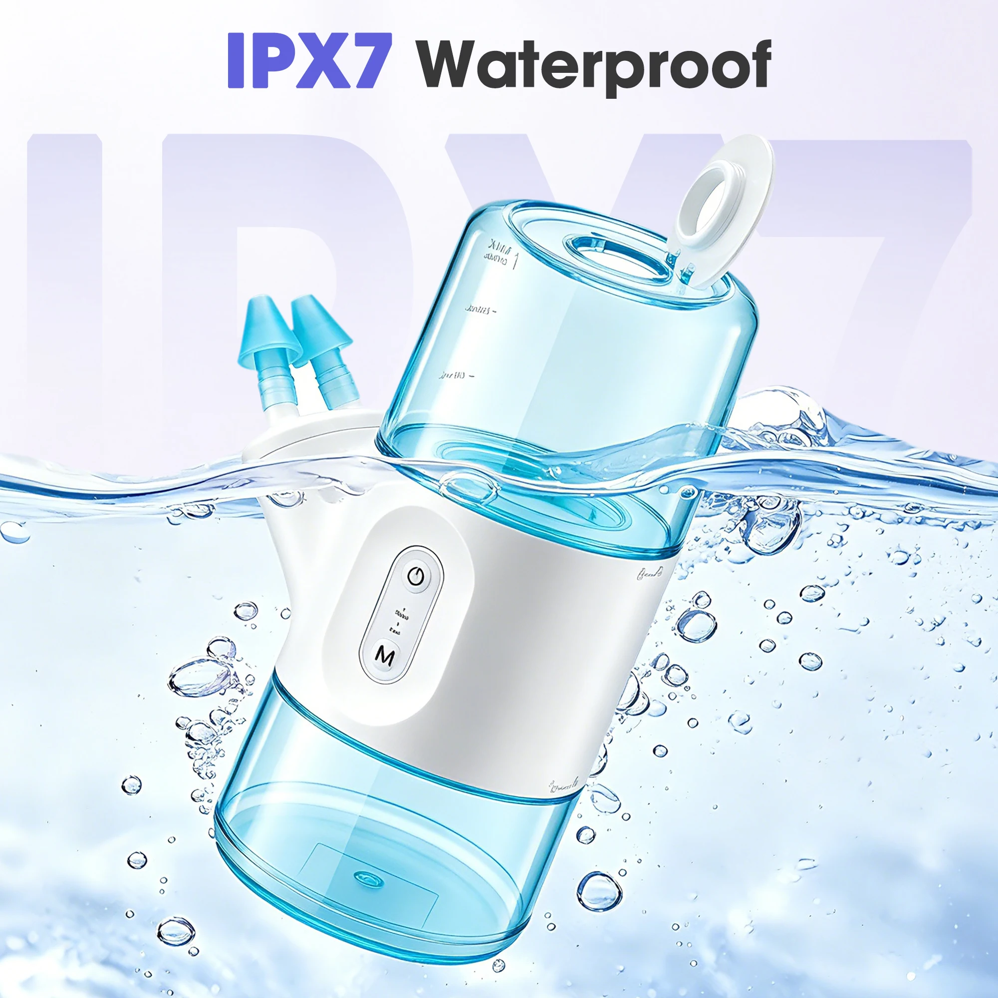 Portable Electric Nasal Irrigator Dual Separate Water Tanks 2 Pressure Modes Rechargeable Nasal Wash Device for Nasal
