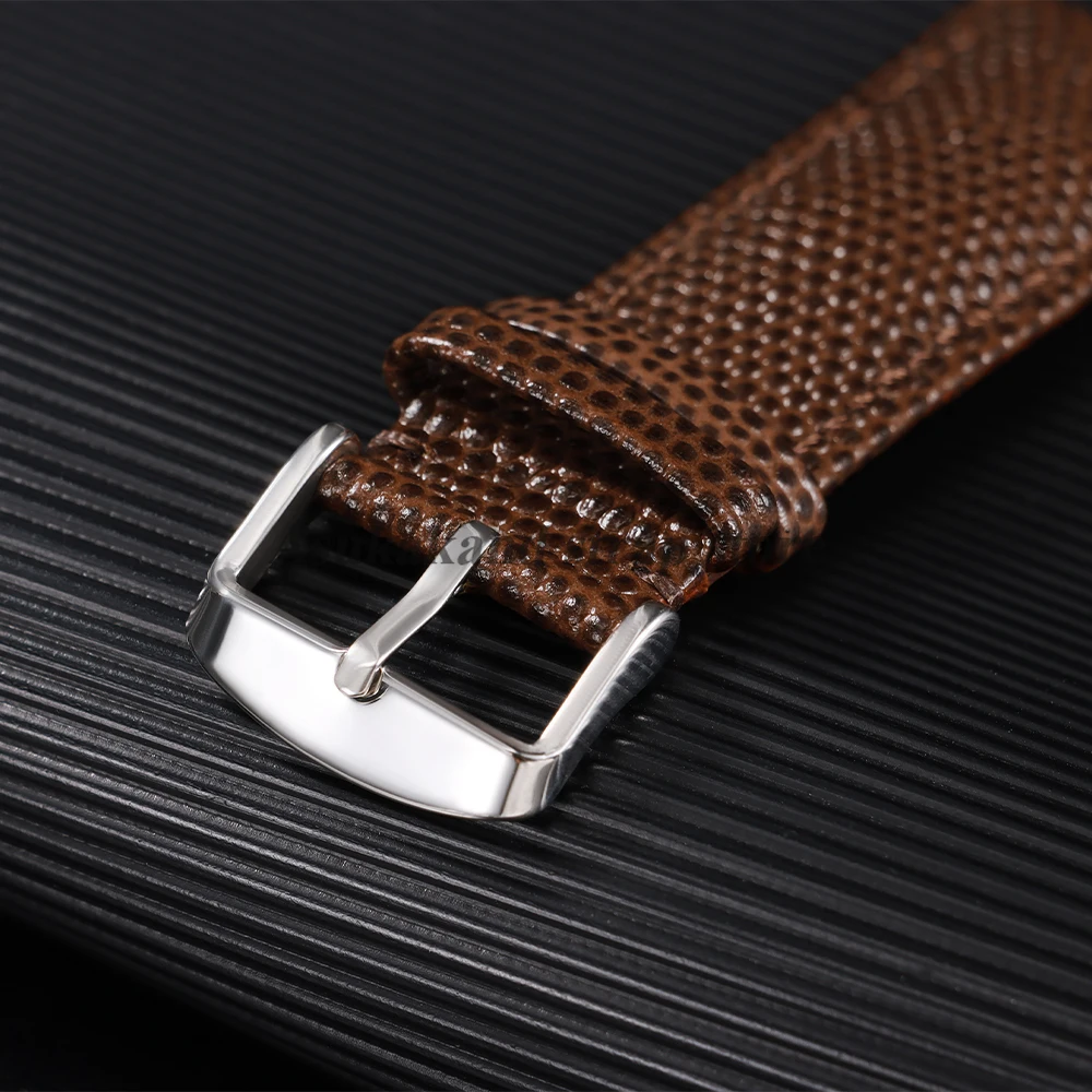 14mm 15mm 16mm 18mm 19mm 20mm 21mm 22mm Lizard Pattern Leather Watch Band For Seiko For Omega Cowhide Watch Strap Men Bracelets