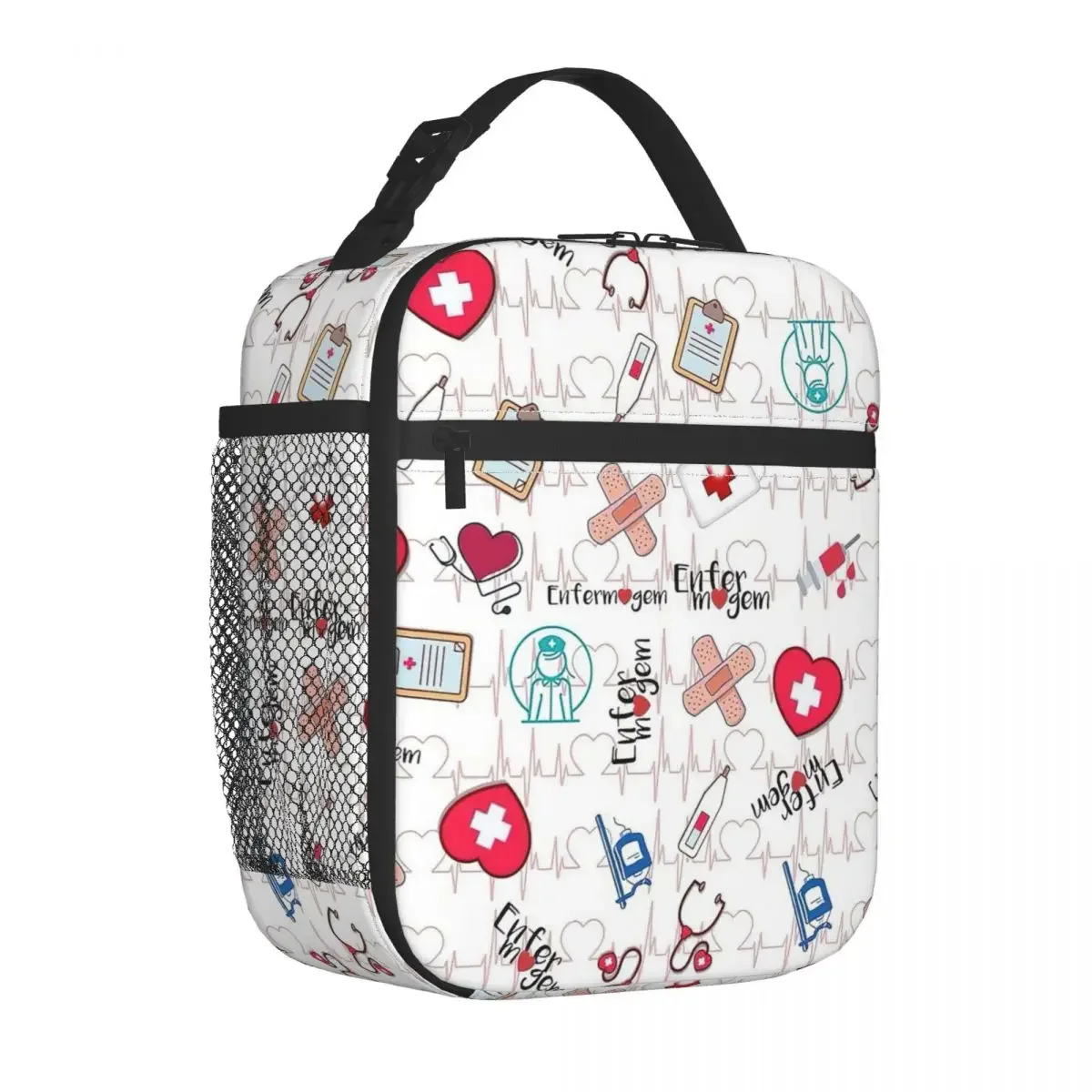 

Enfermera En Apuros Nurse Insulated Lunch Bags Portable Medical Pattern Thermal Bag Tote Lunch Box Work Picnic Food Storage Bags