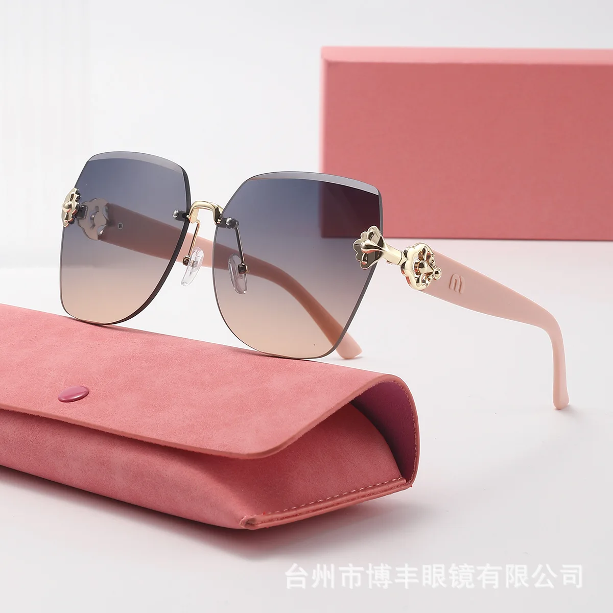 

Luxury Rimless Acetate Fiber Sunglasses Women Large Frame Small Size UV400 Anti Ultraviolet Fashion Eyewear vintage